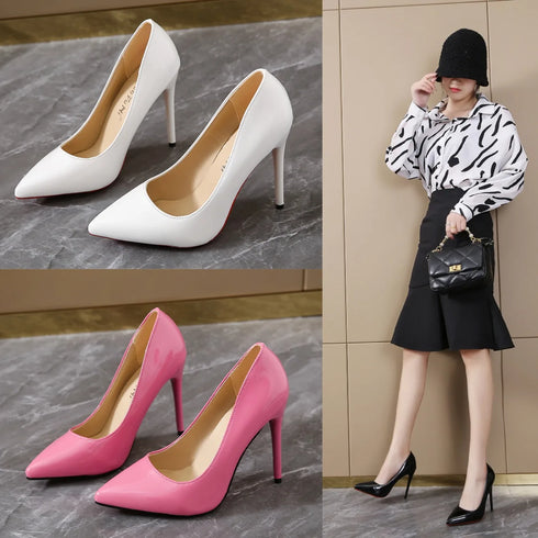 Elegant Plus Size Stiletto Pumps for Women - Pointed Toe Party Shoes